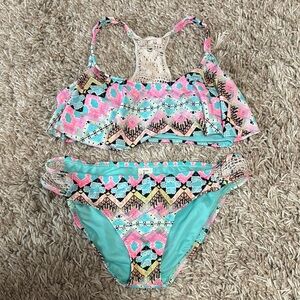 Arizona Jean Company Pink and Blue Bikini Swimwear